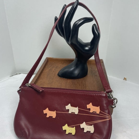 RADLEY LONDON MINI BAG LEATHER BURGUNDY SCOTTISH DOGS LIMITED EDITION KAWAII - Picture 15 of 16